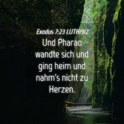 Picture 04 - Exodus 7:23 LUTH1912 - Und Pharao wandte sich und ging heim und nahm's - Bible Verse Picture