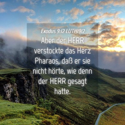 Picture 04 - Exodus 9:12 LUTH1912 - Aber der HERR verstockte das Herz Pharaos, daß - Bible Verse Picture