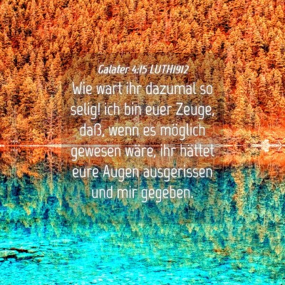 Picture 04 - Galater 4:15 LUTH1912 - Wie wart ihr dazumal so selig! ich bin euer - Bible Verse Picture