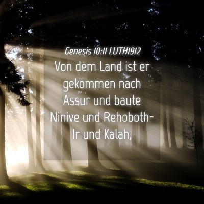Picture 04 - Genesis 10:11 LUTH1912 - Von dem Land ist er gekommen nach Assur und baute - Bible Verse Picture