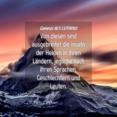 Picture 04 - Genesis 10:5 LUTH1912 - Von diesen sind ausgebreitet die Inseln der - Bible Verse Picture