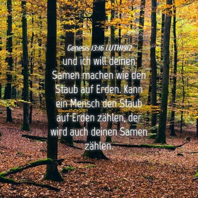Picture 04 - Genesis 13:16 LUTH1912 - und ich will deinen Samen machen wie den Staub - Bible Verse Picture