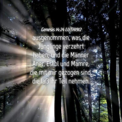 Picture 04 - Genesis 14:24 LUTH1912 - ausgenommen, was die Jünglinge verzehrt haben; - Bible Verse Picture