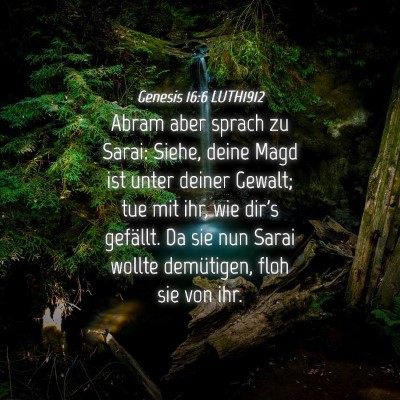 Picture 04 - Genesis 16:6 LUTH1912 - Abram aber sprach zu Sarai: Siehe, deine Magd ist - Bible Verse Picture