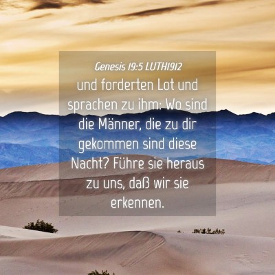 Picture 04 - Genesis 19:5 LUTH1912 - und forderten Lot und sprachen zu ihm: Wo sind - Bible Verse Picture