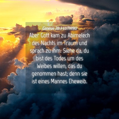 Picture 04 - Genesis 20:3 LUTH1912 - Aber Gott kam zu Abimelech des Nachts im Traum - Bible Verse Picture