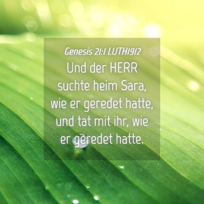 Picture 04 - Genesis 21:1 LUTH1912 - Und der HERR suchte heim Sara, wie er geredet - Bible Verse Picture