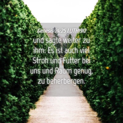 Picture 04 - Genesis 24:25 LUTH1912 - und sagte weiter zu ihm: Es ist auch viel Stroh - Bible Verse Picture