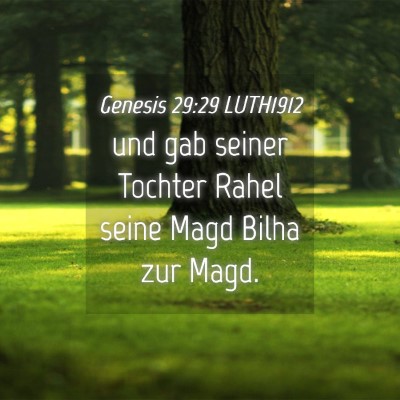Picture 04 - Genesis 29:29 LUTH1912 - und gab seiner Tochter Rahel seine Magd Bilha zur - Bible Verse Picture