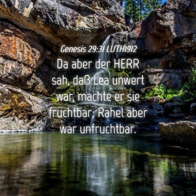 Picture 04 - Genesis 29:31 LUTH1912 - Da aber der HERR sah, daß Lea unwert war, machte - Bible Verse Picture