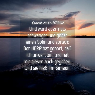 Picture 04 - Genesis 29:33 LUTH1912 - Und ward abermals schwanger und gebar einen Sohn - Bible Verse Picture