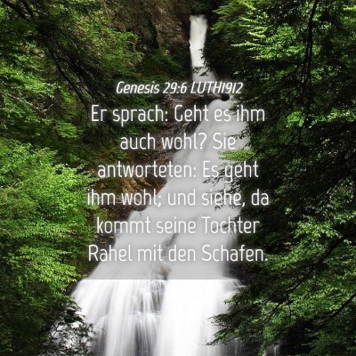 Picture 04 - Genesis 29:6 LUTH1912 - Er sprach: Geht es ihm auch wohl? Sie - Bible Verse Picture