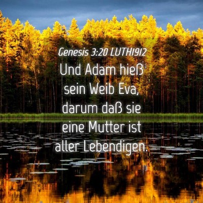 Picture 04 - Genesis 3:20 LUTH1912 - Und Adam hieß sein Weib Eva, darum daß sie eine - Bible Verse Picture