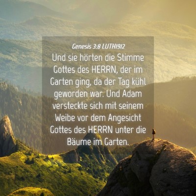 Picture 04 - Genesis 3:8 LUTH1912 - Und sie hörten die Stimme Gottes des HERRN, der - Bible Verse Picture