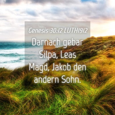 Picture 04 - Genesis 30:12 LUTH1912 - Darnach gebar Silpa, Leas Magd, Jakob den andern - Bible Verse Picture
