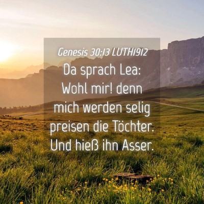 Picture 04 - Genesis 30:13 LUTH1912 - Da sprach Lea: Wohl mir! denn mich werden selig - Bible Verse Picture