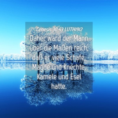 Picture 04 - Genesis 30:43 LUTH1912 - Daher ward der Mann über die Maßen reich, daß - Bible Verse Picture