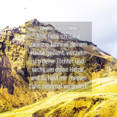 Picture 04 - Genesis 31:41 LUTH1912 - Also habe ich diese zwanzig Jahre in deinem Hause - Bible Verse Picture