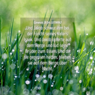 Picture 04 - Genesis 31:54 LUTH1912 - Und Jakob schwur ihm bei der Furcht seines Vaters - Bible Verse Picture