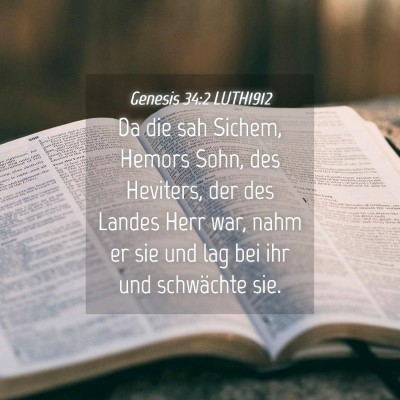 Picture 04 - Genesis 34:2 LUTH1912 - Da die sah Sichem, Hemors Sohn, des Heviters, der - Bible Verse Picture