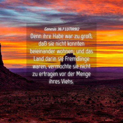 Picture 04 - Genesis 36:7 LUTH1912 - Denn ihre Habe war zu groß, daß sie nicht - Bible Verse Picture