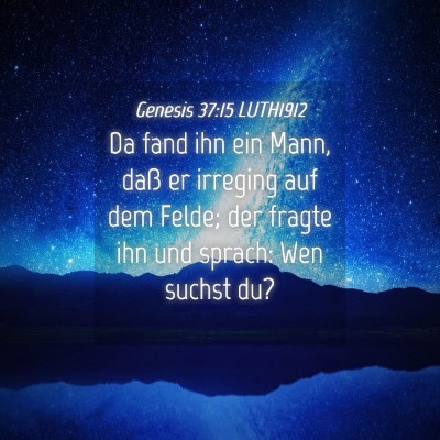Picture 04 - Genesis 37:15 LUTH1912 - Da fand ihn ein Mann, daß er irreging auf dem - Bible Verse Picture