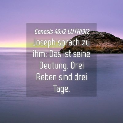 Picture 04 - Genesis 40:12 LUTH1912 - Joseph sprach zu ihm: Das ist seine Deutung. Drei - Bible Verse Picture