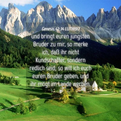 Picture 04 - Genesis 42:34 LUTH1912 - und bringt euren jüngsten Bruder zu mir, so - Bible Verse Picture