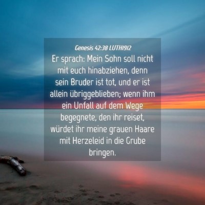 Picture 04 - Genesis 42:38 LUTH1912 - Er sprach: Mein Sohn soll nicht mit euch - Bible Verse Picture