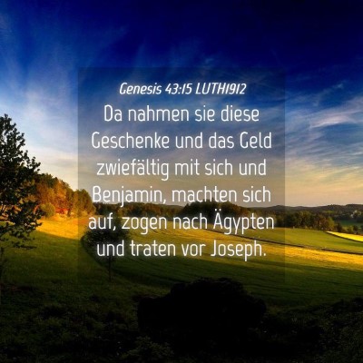 Picture 04 - Genesis 43:15 LUTH1912 - Da nahmen sie diese Geschenke und das Geld - Bible Verse Picture