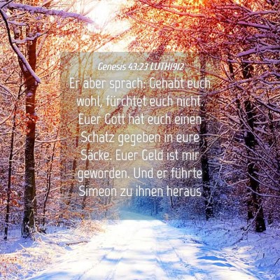 Picture 04 - Genesis 43:23 LUTH1912 - Er aber sprach: Gehabt euch wohl, fürchtet euch - Bible Verse Picture