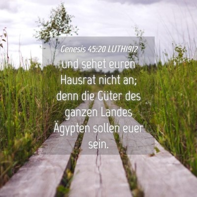 Picture 04 - Genesis 45:20 LUTH1912 - und sehet euren Hausrat nicht an; denn die Güter - Bible Verse Picture