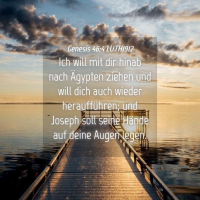 Picture 04 - Genesis 46:4 LUTH1912 - Ich will mit dir hinab nach Ägypten ziehen und - Bible Verse Picture