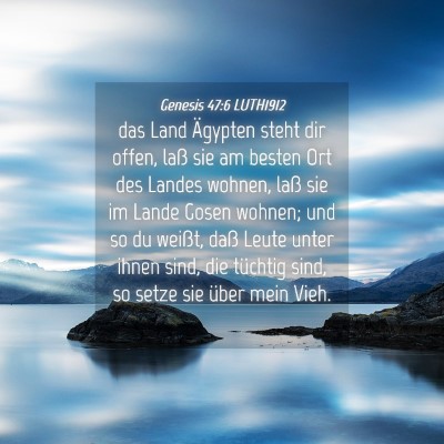 Picture 04 - Genesis 47:6 LUTH1912 - das Land Ägypten steht dir offen, laß sie am - Bible Verse Picture
