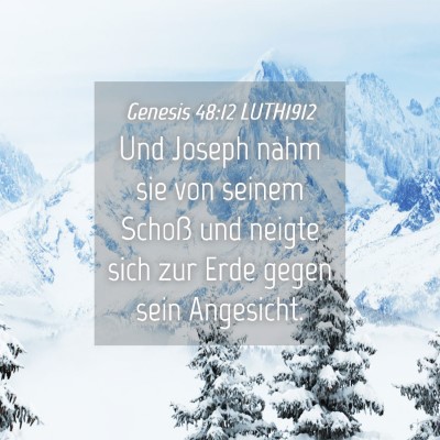 Picture 04 - Genesis 48:12 LUTH1912 - Und Joseph nahm sie von seinem Schoß und neigte - Bible Verse Picture