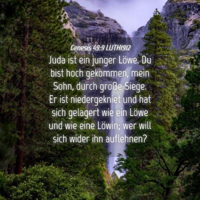 Picture 04 - Genesis 49:9 LUTH1912 - Juda ist ein junger Löwe. Du bist hoch gekommen, - Bible Verse Picture