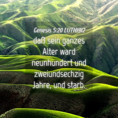 Picture 04 - Genesis 5:20 LUTH1912 - daß sein ganzes Alter ward neunhundert und - Bible Verse Picture