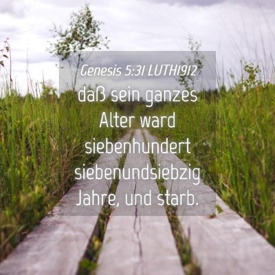 Picture 04 - Genesis 5:31 LUTH1912 - daß sein ganzes Alter ward siebenhundert - Bible Verse Picture