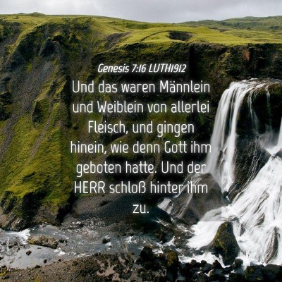 Picture 04 - Genesis 7:16 LUTH1912 - Und das waren Männlein und Weiblein von allerlei - Bible Verse Picture