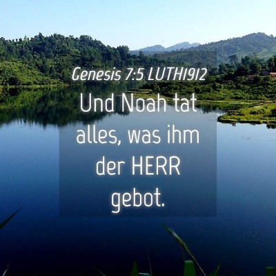 Picture 04 - Genesis 7:5 LUTH1912 - Und Noah tat alles, was ihm der HERR - Bible Verse Picture