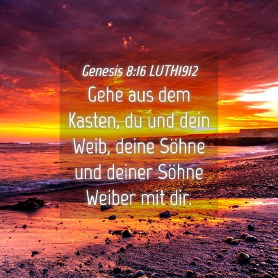 Picture 04 - Genesis 8:16 LUTH1912 - Gehe aus dem Kasten, du und dein Weib, deine - Bible Verse Picture