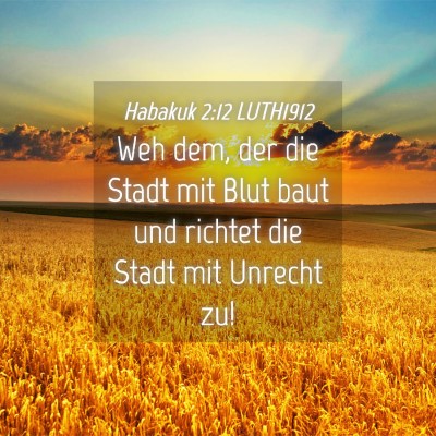 Picture 04 - Habakuk 2:12 LUTH1912 - Weh dem, der die Stadt mit Blut baut und richtet - Bible Verse Picture