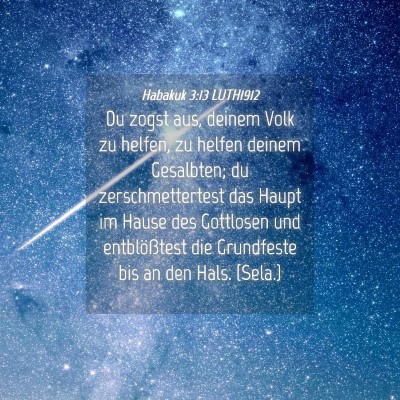 Picture 04 - Habakuk 3:13 LUTH1912 - Du zogst aus, deinem Volk zu helfen, zu helfen - Bible Verse Picture