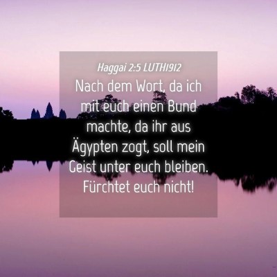 Picture 04 - Haggai 2:5 LUTH1912 - Nach dem Wort, da ich mit euch einen Bund machte, - Bible Verse Picture
