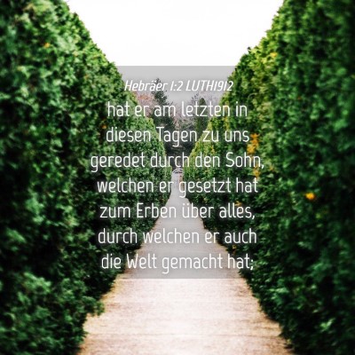 Picture 04 - Hebräer 1:2 LUTH1912 - hat er am letzten in diesen Tagen zu uns geredet - Bible Verse Picture
