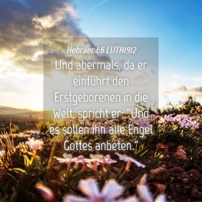 Picture 04 - Hebräer 1:6 LUTH1912 - Und abermals, da er einführt den Erstgeborenen - Bible Verse Picture