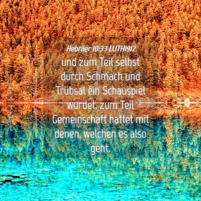Picture 04 - Hebräer 10:33 LUTH1912 - und zum Teil selbst durch Schmach und Trübsal - Bible Verse Picture