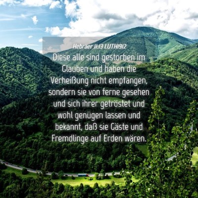 Picture 04 - Hebräer 11:13 LUTH1912 - Diese alle sind gestorben im Glauben und haben - Bible Verse Picture