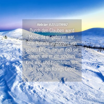 Picture 04 - Hebräer 11:23 LUTH1912 - Durch den Glauben ward Mose, da er geboren war, - Bible Verse Picture