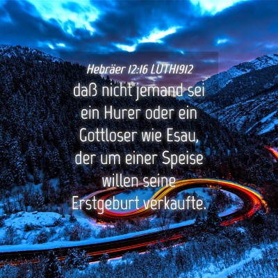 Picture 04 - Hebräer 12:16 LUTH1912 - daß nicht jemand sei ein Hurer oder ein - Bible Verse Picture